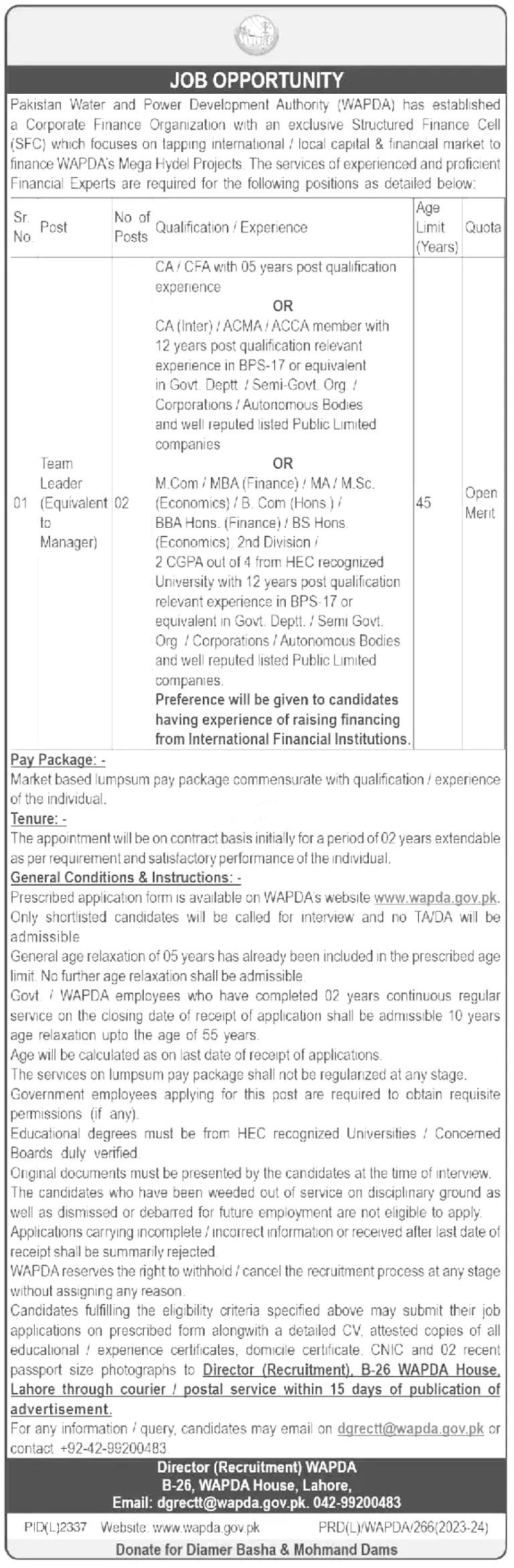 WAPDA Jobs 2024