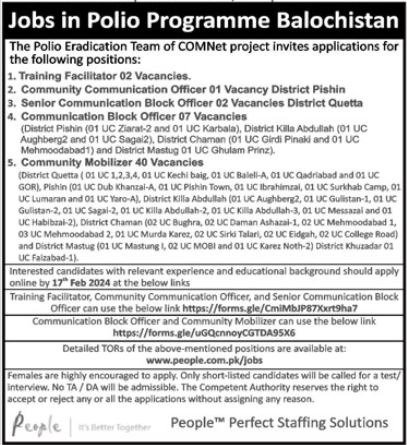 Pakistan Polio Eradication Programme Jobs 2024