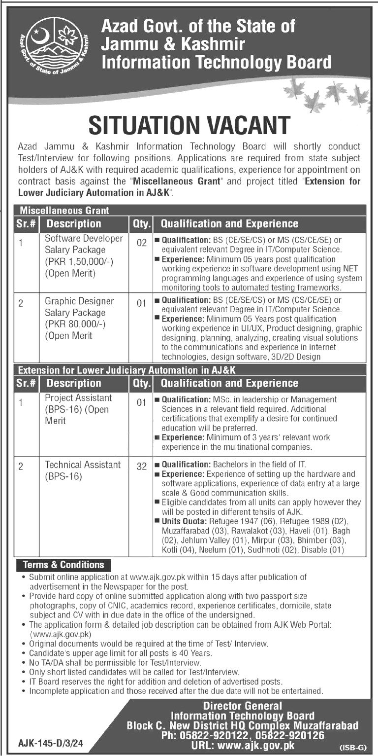 Information Technology Board Jobs 2024
