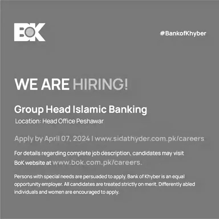 Bank of Khyber Jobs 2024