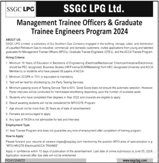 SSGC LPG Limited Jobs 2024
