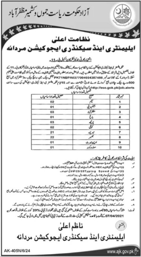 Elementary & Secondary Education Department Jobs 2024