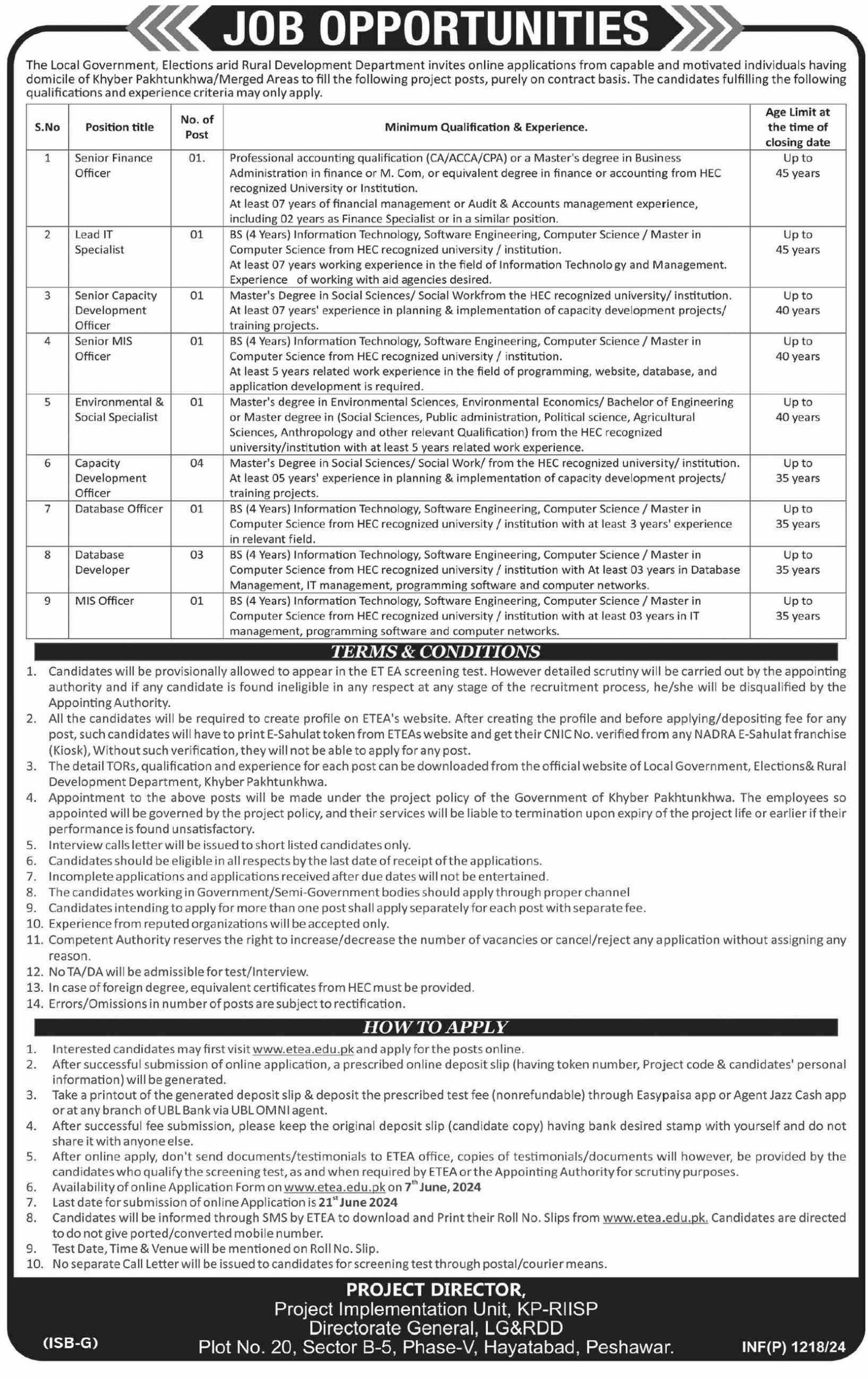 Local Government Elections Department Jobs 2024