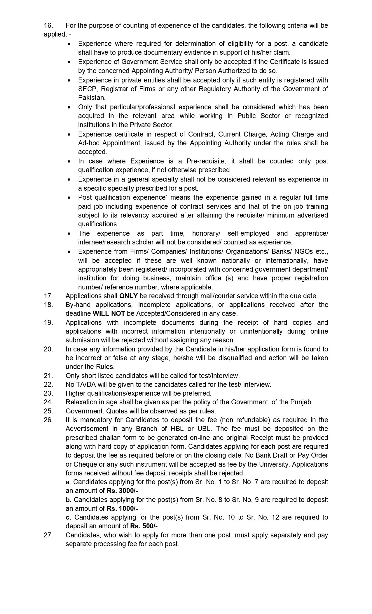 University Of Punjab Jobs 2024