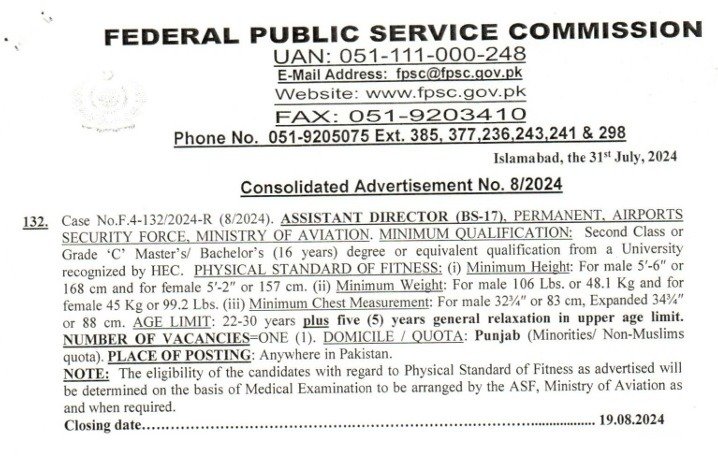 Airports Security Force Jobs 2024