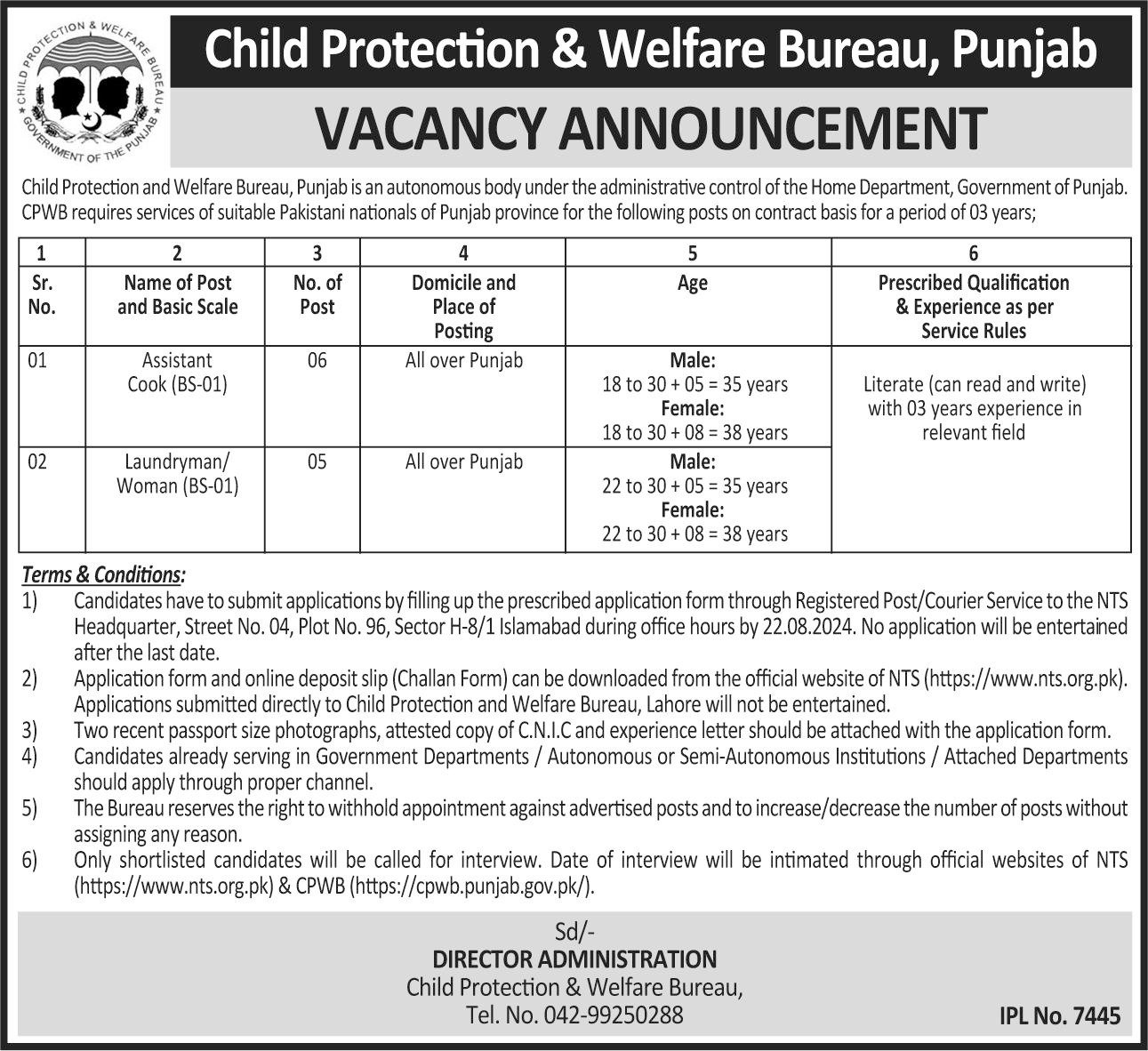 Child Protection & Welfare Bureau Jobs