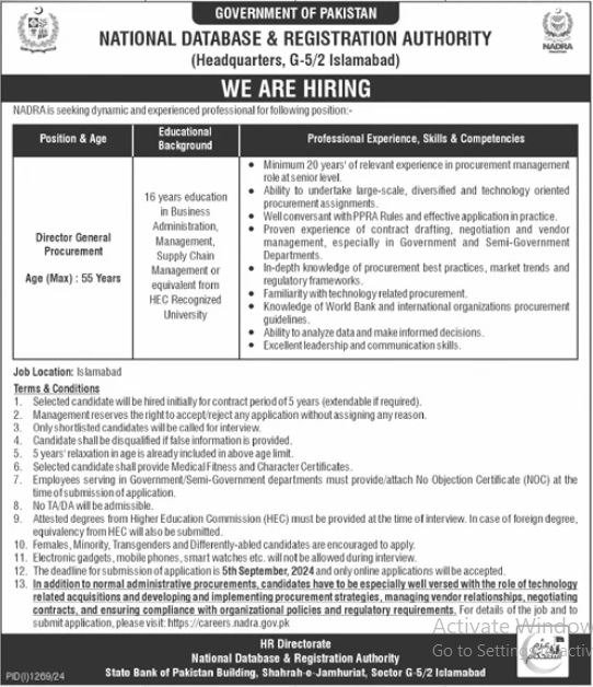 Nadra Jobs 2024