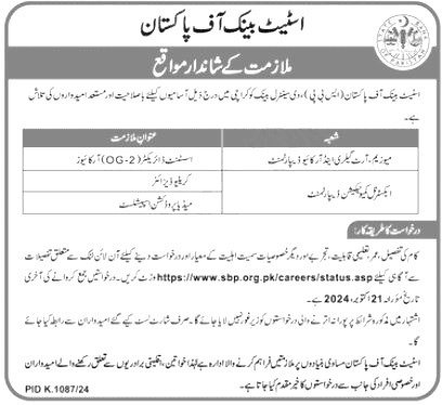 State Bank Of Pakistan Jobs 2024