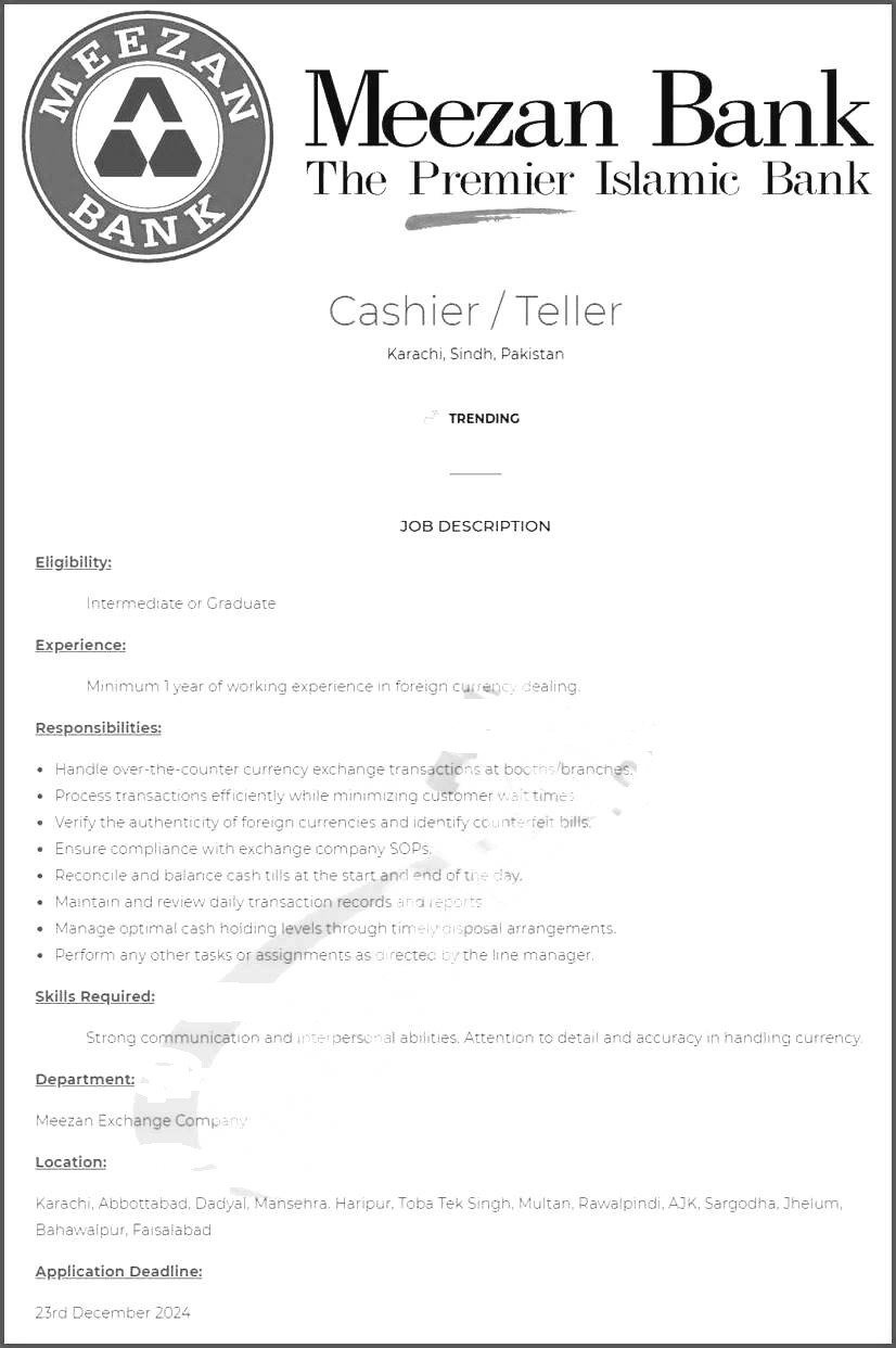 Meezan Bank Jobs 2025
