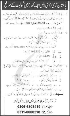 Pak Army Defence Security Force Jobs 2025