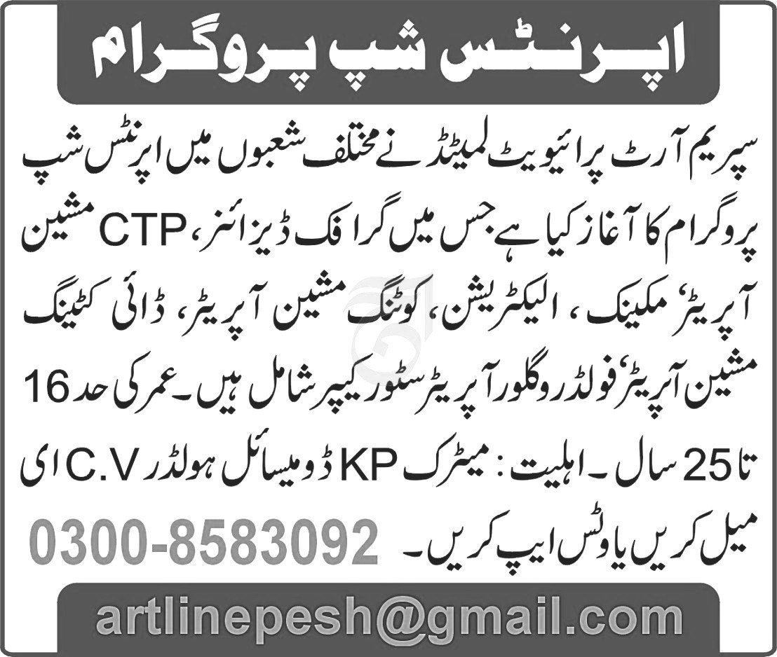 Supreme Art Limited Jobs 2025