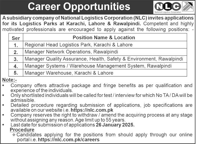 National Logistics Corporation Jobs 2025