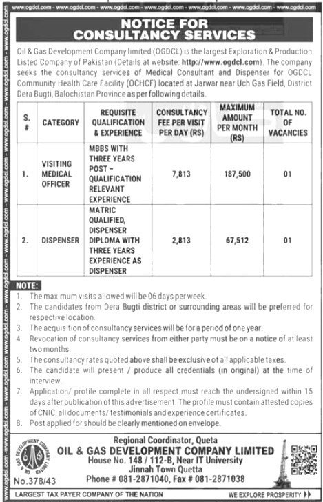 Oil & Gas Development Company Limited Jobs 2025