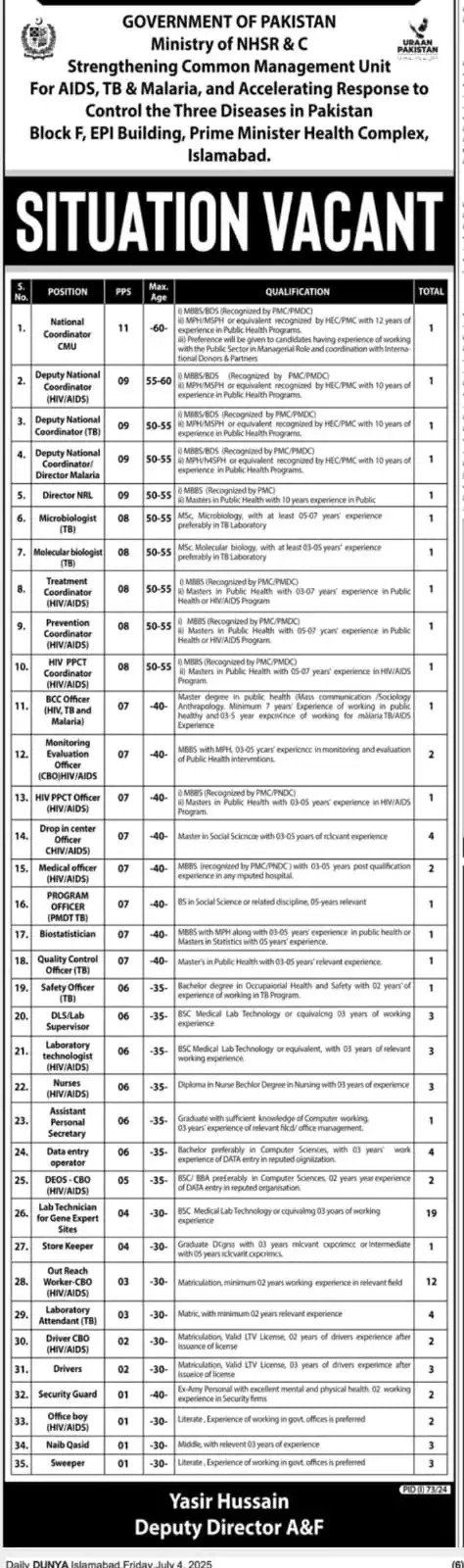 Government Health Department Jobs 2025